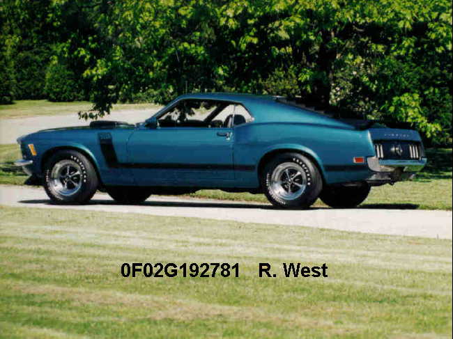 1970 Mustang Mach 1 Color Chart